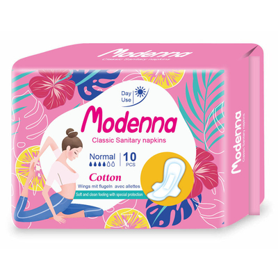 410mm Sanitary Napkin Diaper Lemon 0.8D Cotton Feminine Pads Untuk Penggunaan Malam Hari