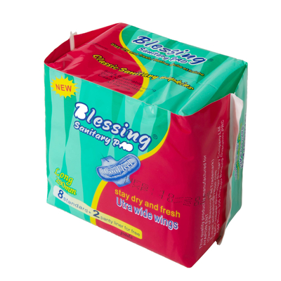 Bantalan Menstruasi Katun Bersayap Maxi 290mm Bantalan Kebersihan Wanita