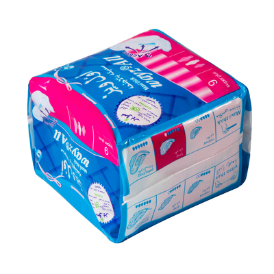300mm Organik Cotton Sanitary Napkins PE Film Wrapping Bantalan Menstruasi Tahan Air