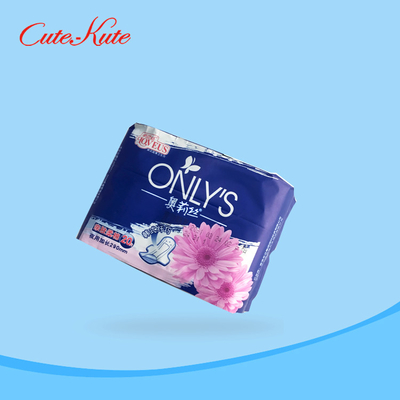 270mm Bantalan Menstruasi Lembut Serap Lady Anion Pads Pembungkusan Cepat Mudah