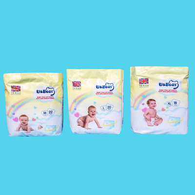 Celana Pull Up Bayi ADL Putih Penyerapan Super Organik Pull Up Popok Dicetak